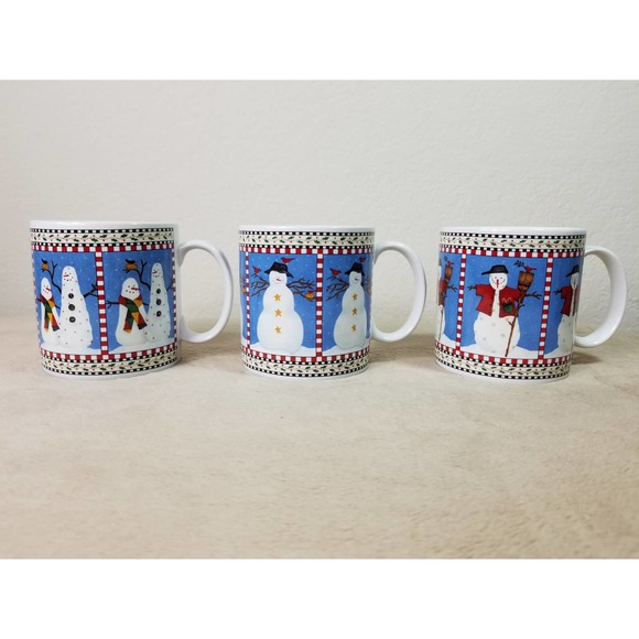 Sakura Oneida Snowman Coffee Mug Tea Cup Debbie Mumm 2001 Vintage S - Picture 1 of 11